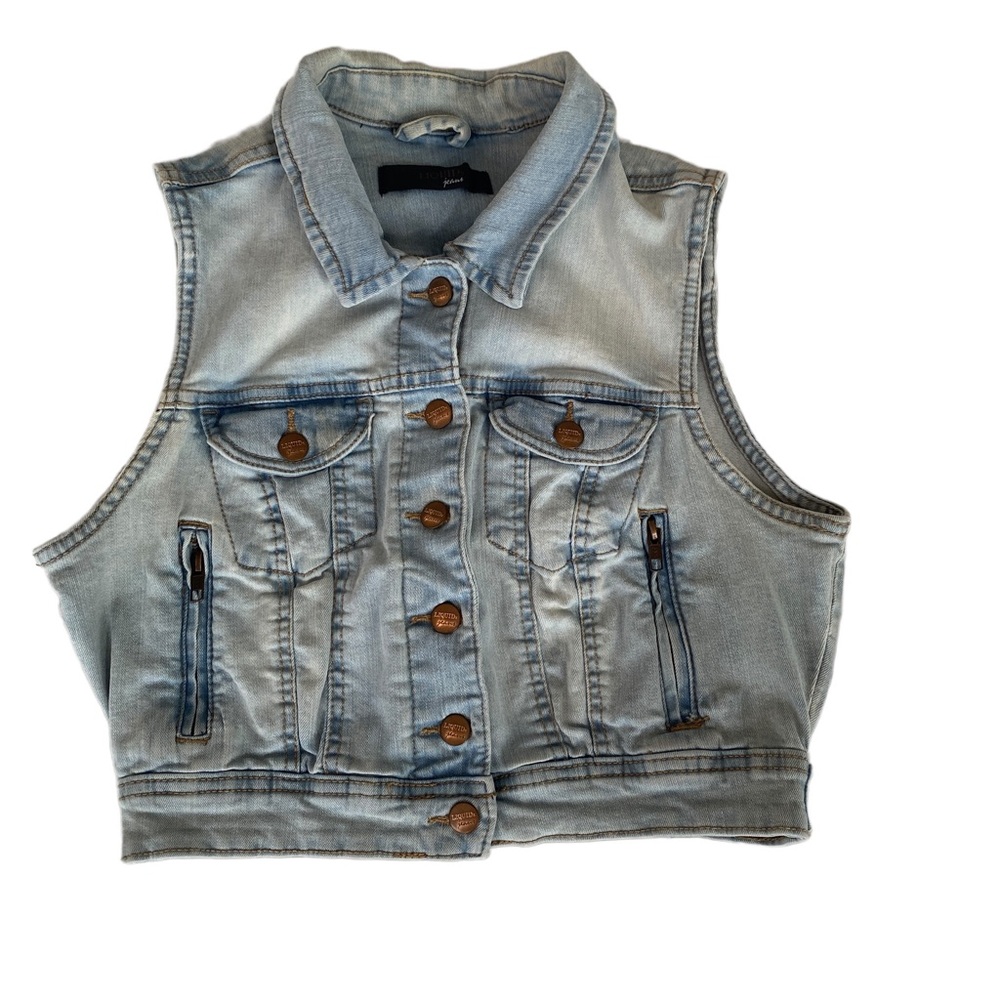 Unisex Kids Sleeveless Distressed Denim Jean Vest